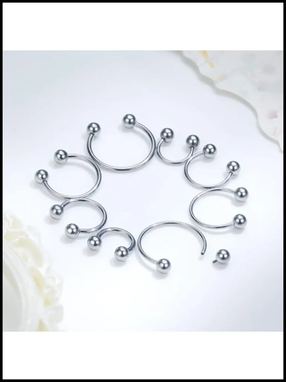 20G 18G 16G 14G 12G 8G 6G 4G 2G Horseshoe Nose Ring Titanium Septum Rings